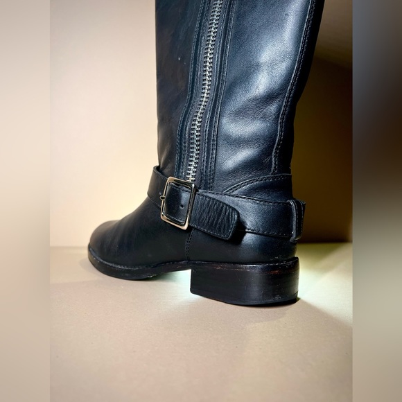 Coach Winslow Size 6 B Black Leather Riding Boots Zip Up Buckle - Picture 6 of 7